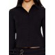 Twill Long-Sleeve Cropped Shirt Twill Long-Sleeve Cropped Shirt