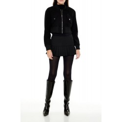 Cropped Zip-Up Bomber Jacket