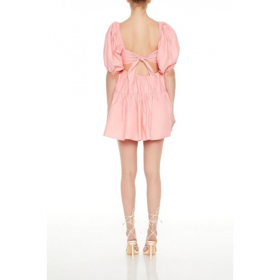 Puff-Sleeve Babydoll Mini Dress Puff-Sleeve Babydoll Mini Dress