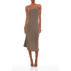 Strapless Midi Slip Dress