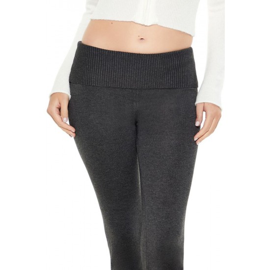 Sweater-Knit Foldover Flare Pants Sweater-Knit Foldover Flare Pants