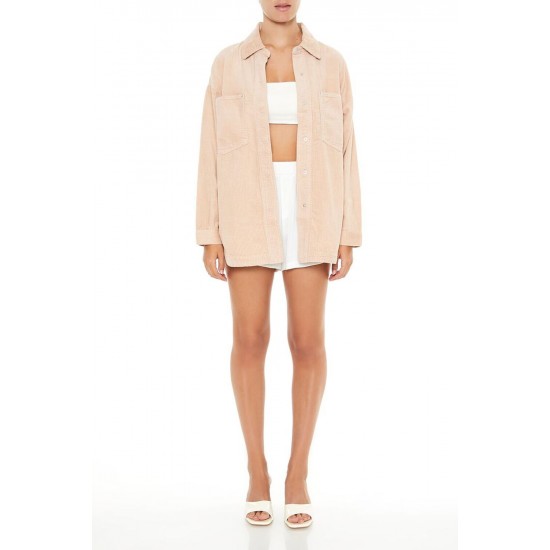 Corduroy Dolphin-Hem Shacket Corduroy Dolphin-Hem Shacket