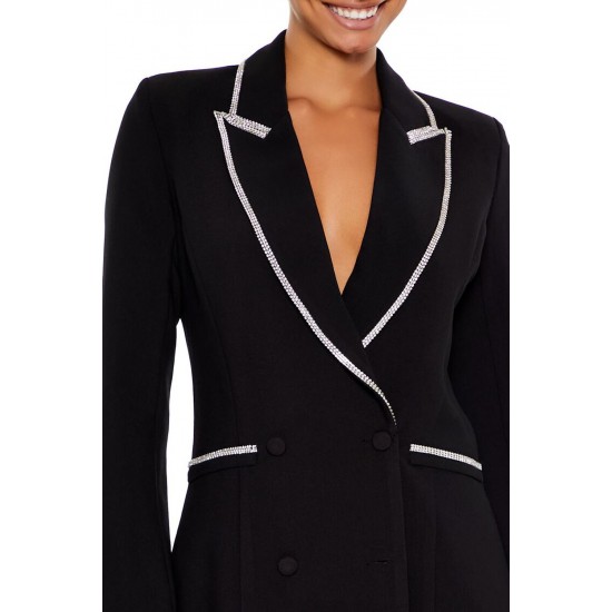 Rhinestone-Trim Blazer Dress Rhinestone-Trim Blazer Dress
