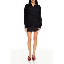 Lace-Trim Long-Sleeve Shirt