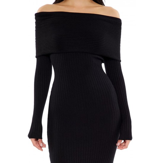 Off-the-Shoulder Midi Sweater Dress Off-the-Shoulder Midi Sweater Dress