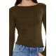 Ribbed Knit Plunge-Back Top Ribbed Knit Plunge-Back Top