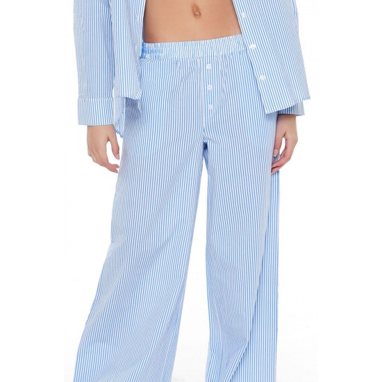 Striped Mid-Rise Wide-Leg Pants Striped Mid-Rise Wide-Leg Pants