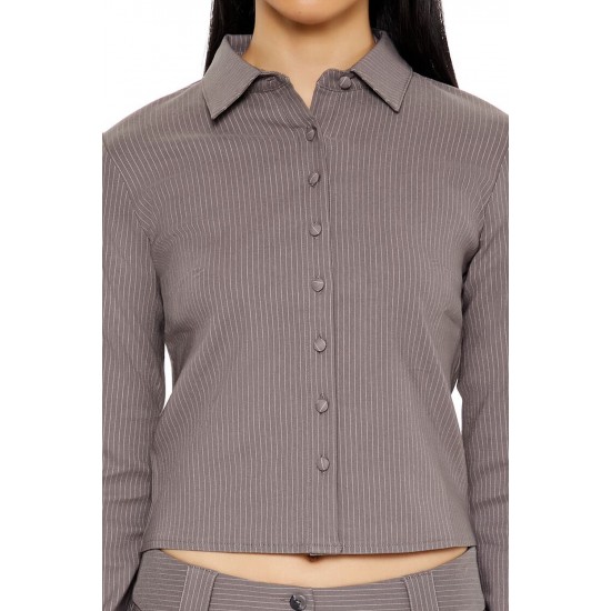 Pinstriped Cropped Shirt Pinstriped Cropped Shirt