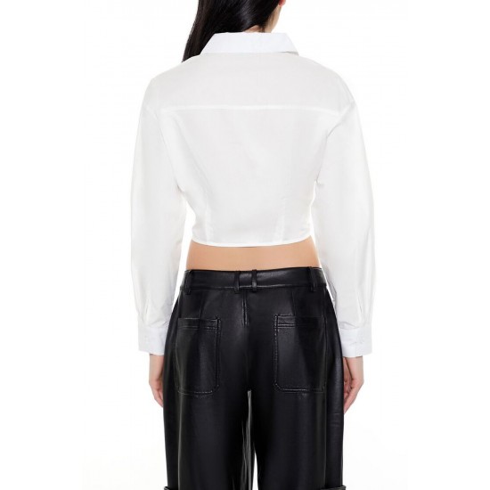 Cropped Lace-Up Shirt Cropped Lace-Up Shirt