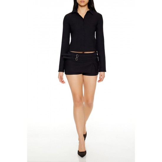 Twill Long-Sleeve Cropped Shirt Twill Long-Sleeve Cropped Shirt