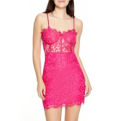 Eyelash Lace Bustier Mini Dress