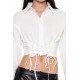 Cropped Lace-Up Shirt Cropped Lace-Up Shirt