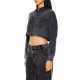 Cropped Rhinestone Denim Shirt Cropped Rhinestone Denim Shirt