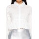 Rhinestone Cropped Peplum Shirt Rhinestone Cropped Peplum Shirt