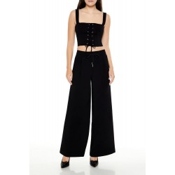 Drawstring Wide-Leg Pants