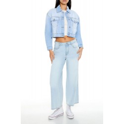 Denim Cropped Trucker Jacket