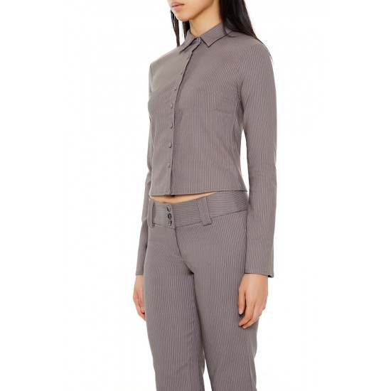 Pinstriped Cropped Shirt Pinstriped Cropped Shirt