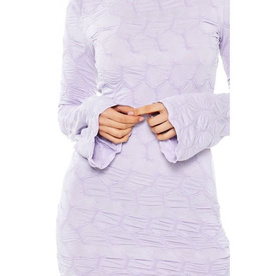 Textured Bell-Sleeve Mini Dress Textured Bell-Sleeve Mini Dress