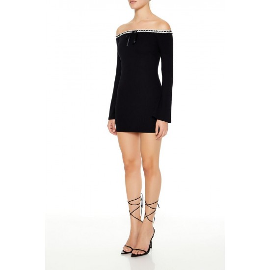 Ribbon-Trim Bodycon Mini Dress Ribbon-Trim Bodycon Mini Dress
