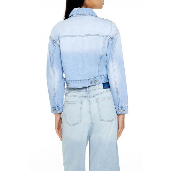 Denim Cropped Trucker Jacket Denim Cropped Trucker Jacket