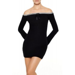 Ribbon-Trim Bodycon Mini Dress