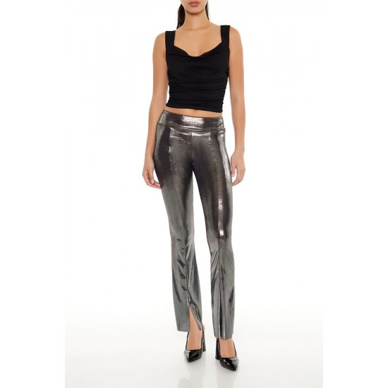 Metallic Mid-Rise Flare Leggings Metallic Mid-Rise Flare Leggings