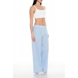 Striped Mid-Rise Wide-Leg Pants