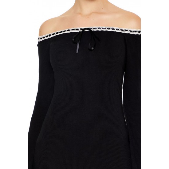 Ribbon-Trim Bodycon Mini Dress Ribbon-Trim Bodycon Mini Dress
