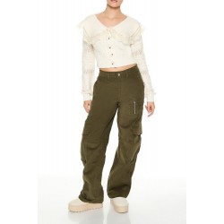 Corduroy Straight Cargo Pants