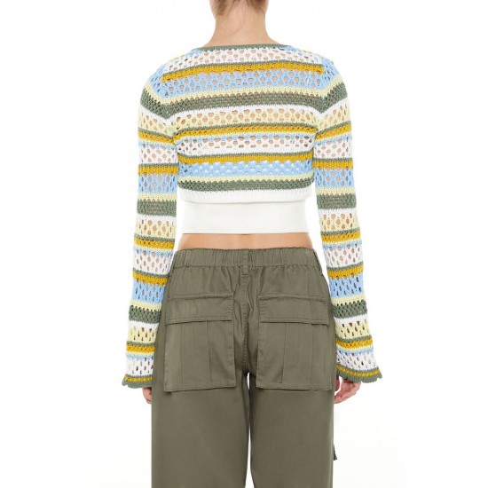 Striped Crochet Shrug Sweater Striped Crochet Shrug Sweater