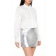 Rhinestone Cropped Peplum Shirt Rhinestone Cropped Peplum Shirt