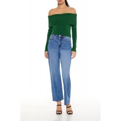 Ribbed Off-the-Shoulder Sweater