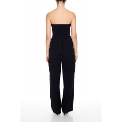 Belted Strapless Cargo Jumpsuit