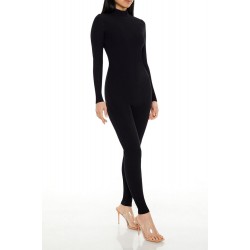 Fitted Mock Neck Jumpsuit
