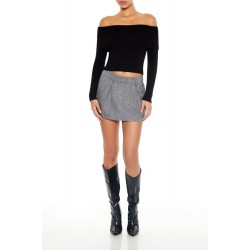 Ribbed Off-the-Shoulder Sweater