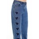 Heart Embroidered High-Rise Jeans Heart Embroidered High-Rise Jeans