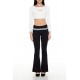 Striped Foldover Flare Leggings Striped Foldover Flare Leggings