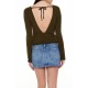 Ribbed Knit Plunge-Back Top Ribbed Knit Plunge-Back Top