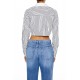 Striped Twist-Front Crop Top Striped Twist-Front Crop Top