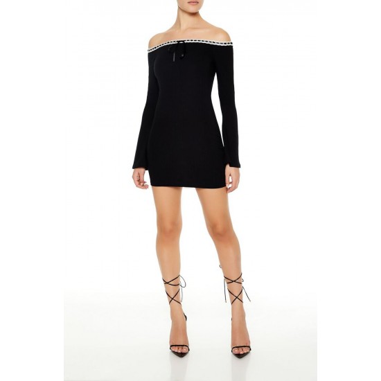 Ribbon-Trim Bodycon Mini Dress Ribbon-Trim Bodycon Mini Dress