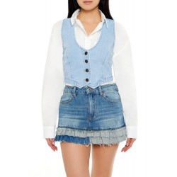 Denim Cropped Vest