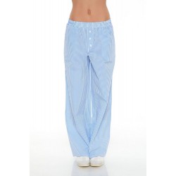 Striped Mid-Rise Wide-Leg Pants