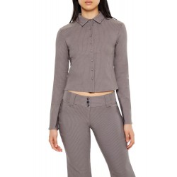 Pinstriped Cropped Shirt
