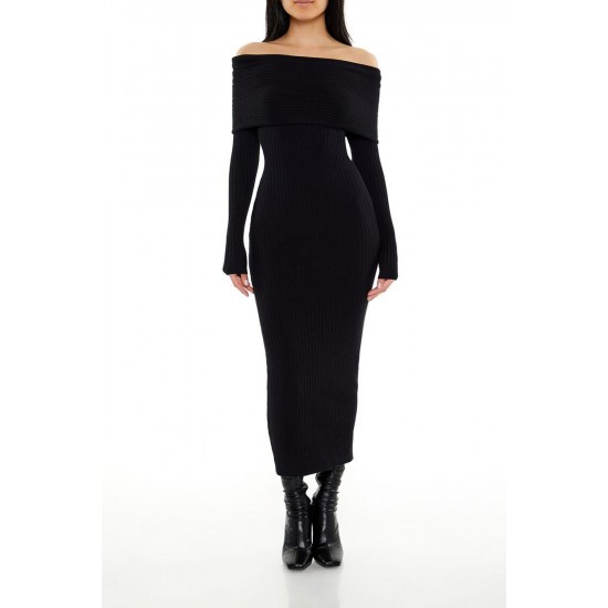 Off-the-Shoulder Midi Sweater Dress Off-the-Shoulder Midi Sweater Dress