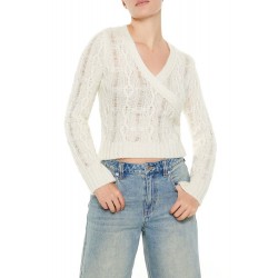 Crossover Cable Knit Sweater