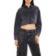 Cropped Rhinestone Denim Shirt Cropped Rhinestone Denim Shirt