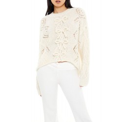 Bow Open-Knit Sweater