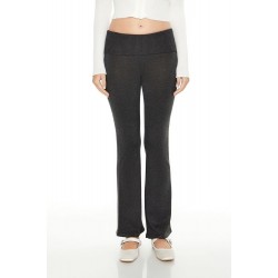 Sweater-Knit Foldover Flare Pants