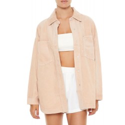 Corduroy Dolphin-Hem Shacket