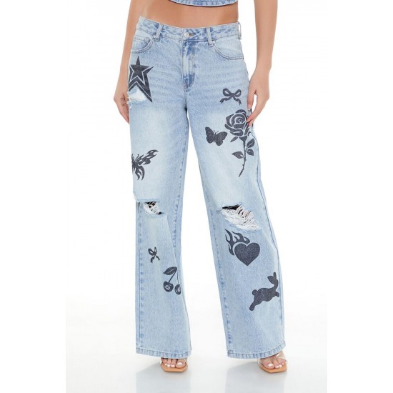 Tattoo Mid-Rise Baggy Jeans Tattoo Mid-Rise Baggy Jeans
